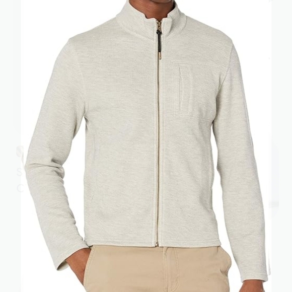 Billy Reid Other - Billy Reid, Sweater Pique Jacket, Mens, Elbow Pads, Full Zip Cotton Grey, Sz M